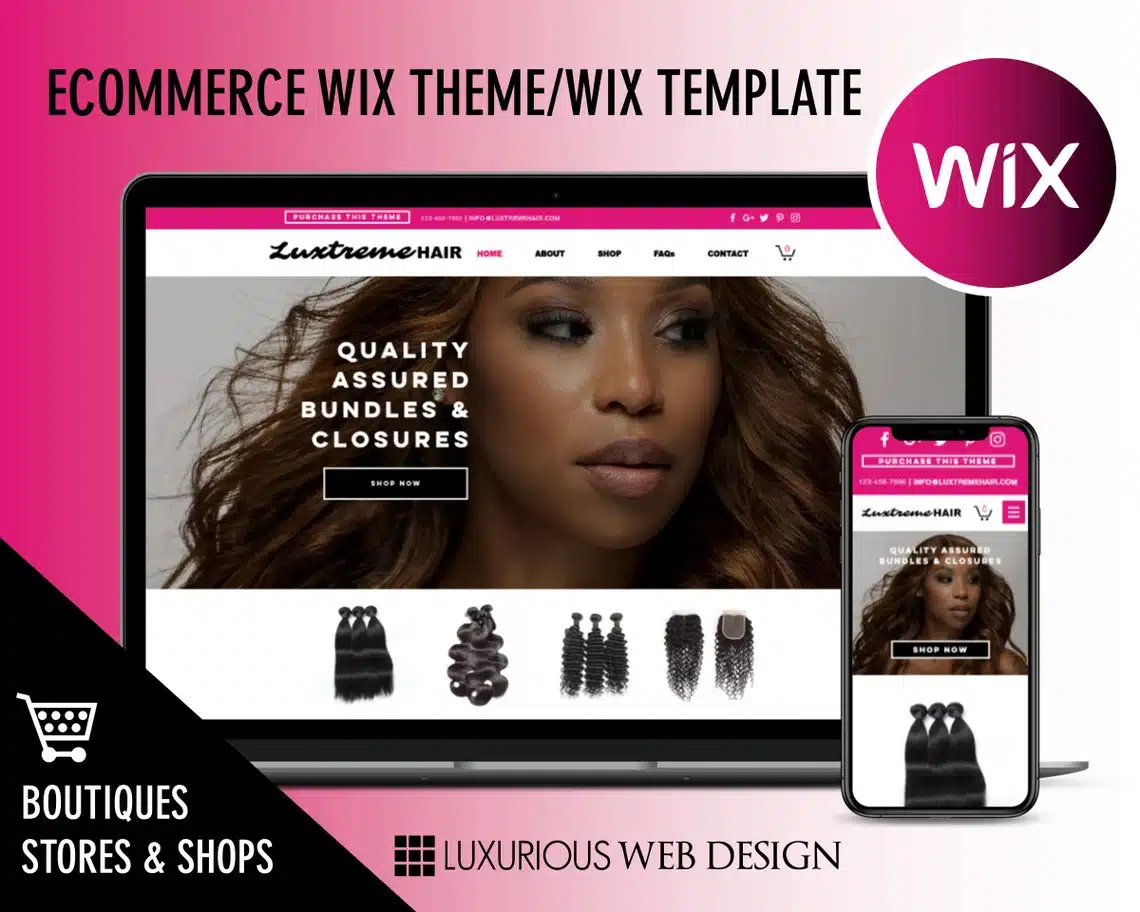 Luxtreme Hair Extensions eCommerce Website Template