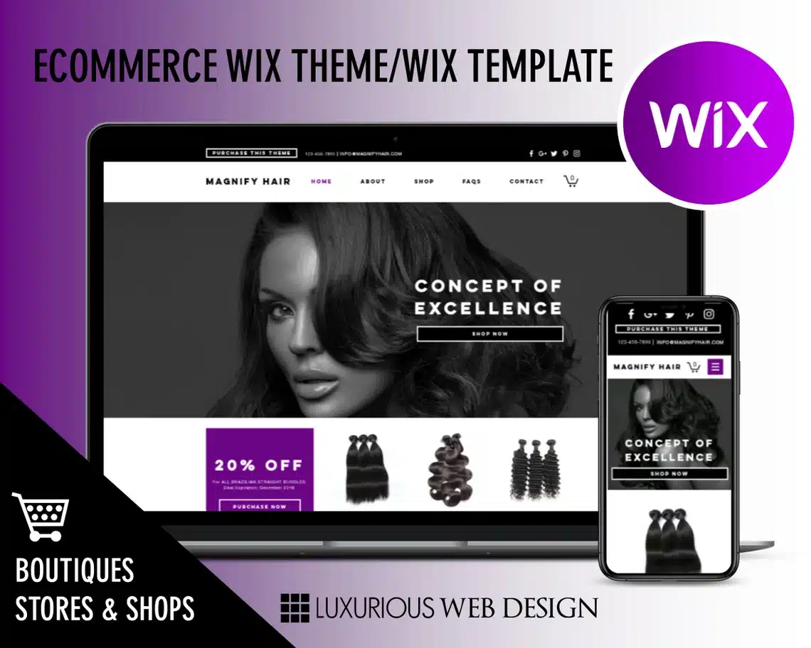 Magnify Hair Extensions eCommerce Website Template