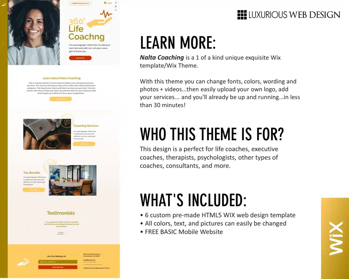 Nalta Coach Executive and Life Coaching Website Template