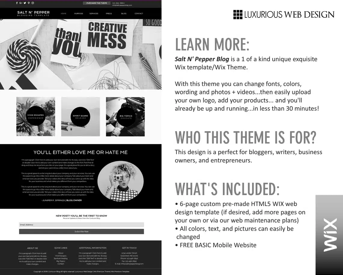 Salt N’ Pepper Blog Website Template