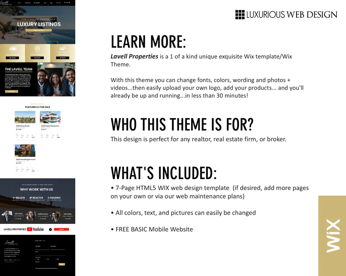 Lavell Properties Real Estate Wix Template