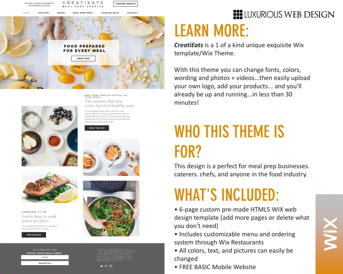 CreatiEats Meal Prep Website Template