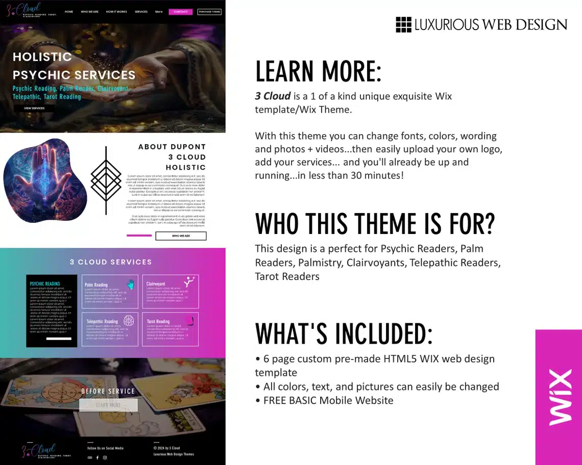 3 Cloud – Psychic Reading Website Template