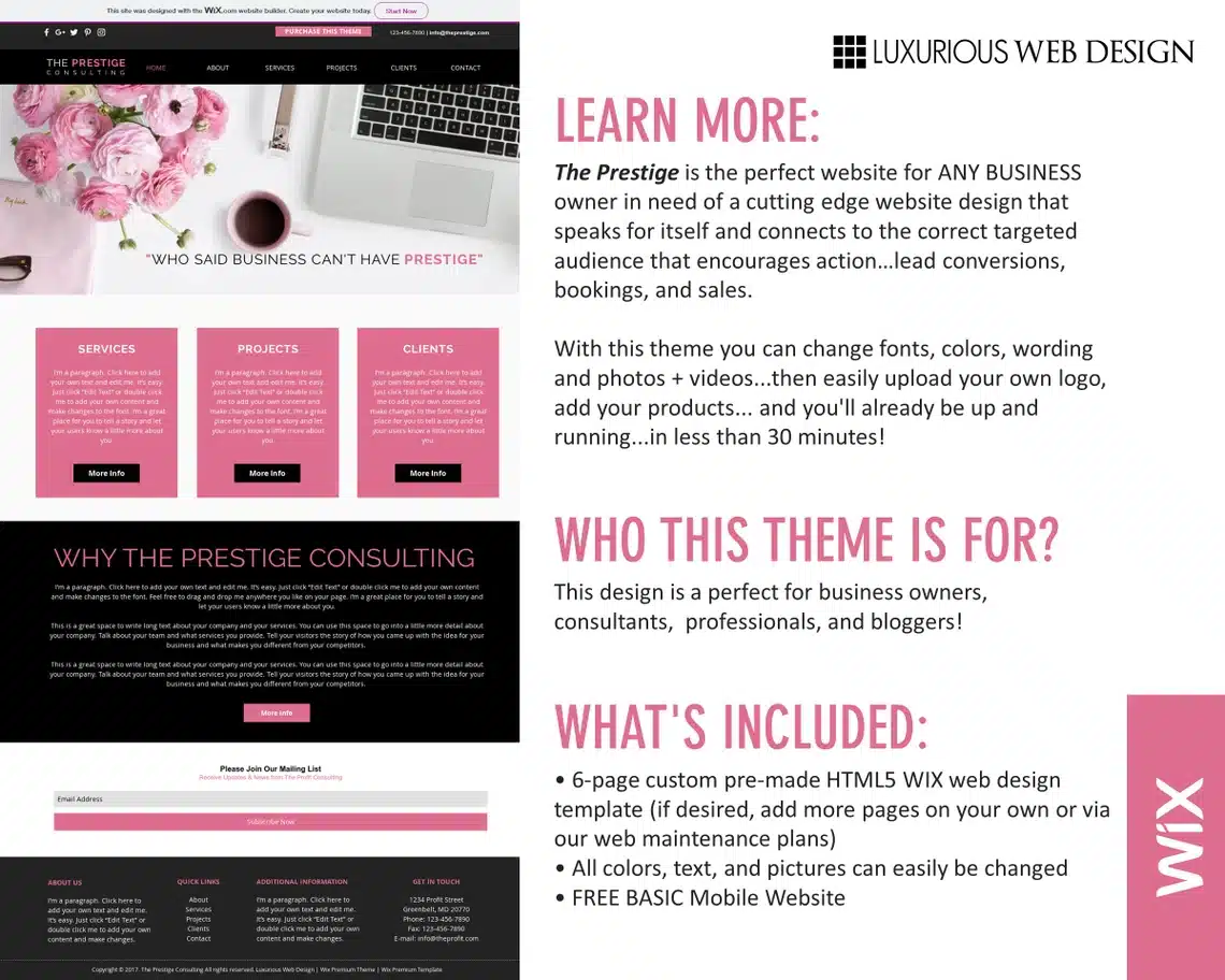 The Prestige Business Website Template