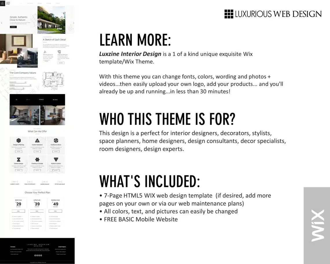 Luxzine Interior Design Website Template