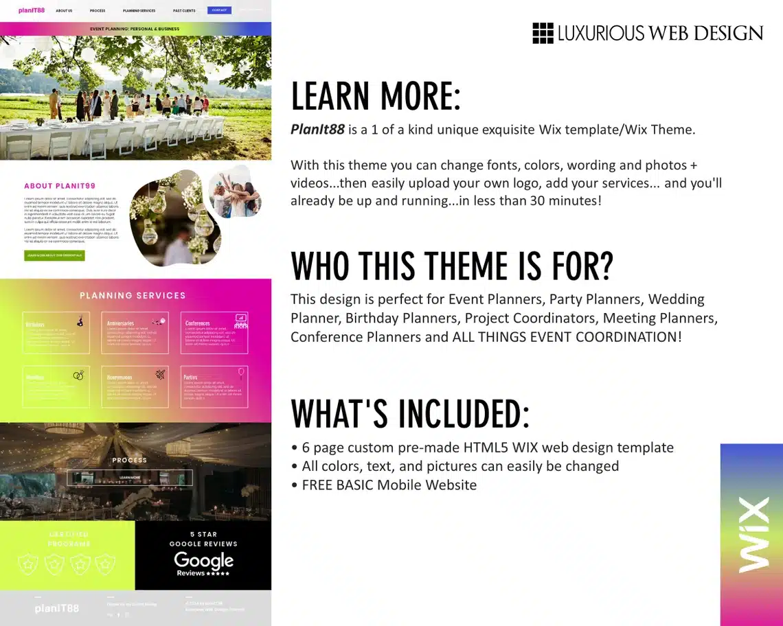 PlanIT88 Event Planner Website Template