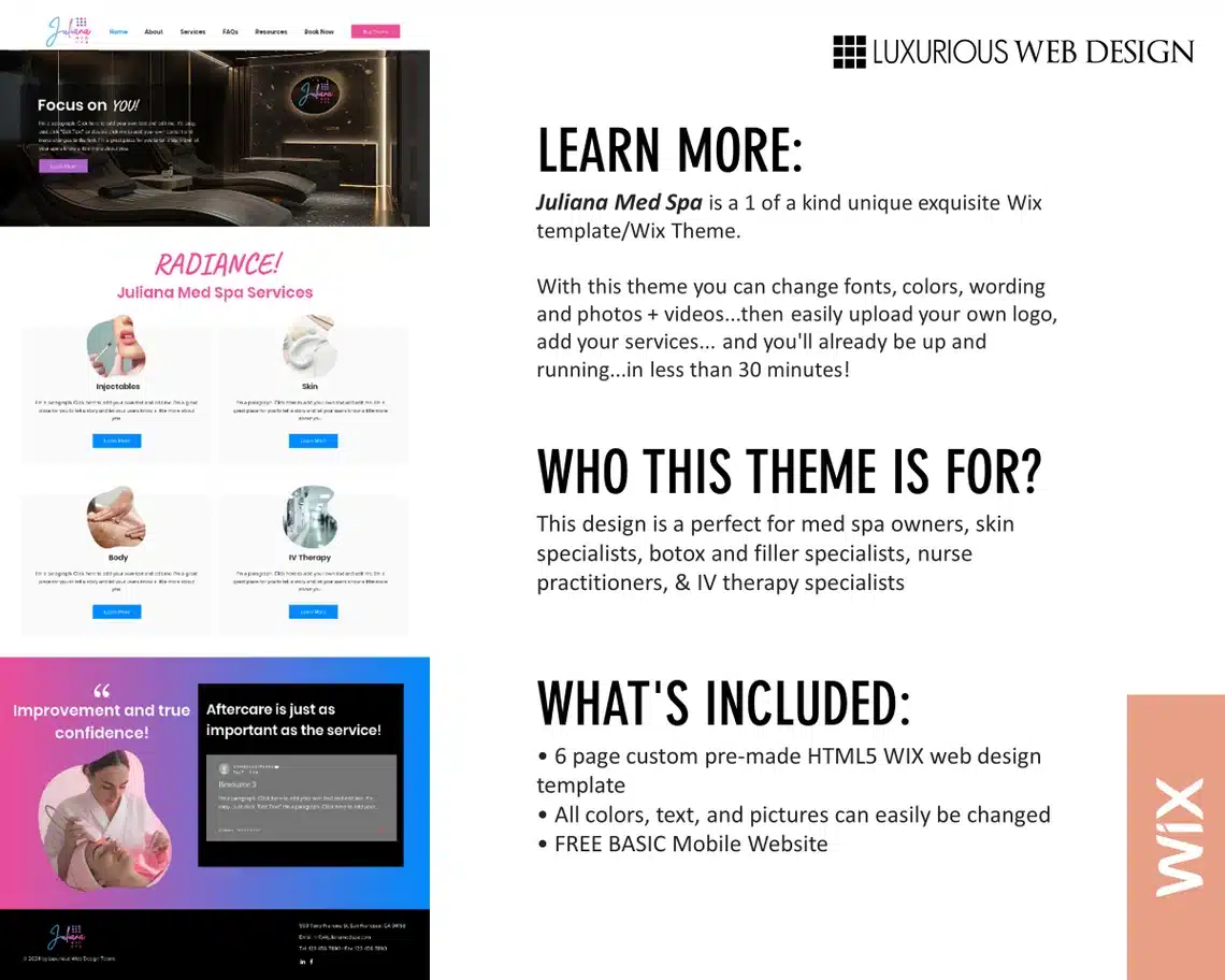 Juliana Med Spa Website Template