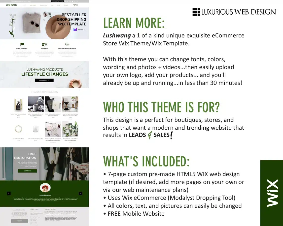 Lushwang Dropshipping eCommerce Website Template