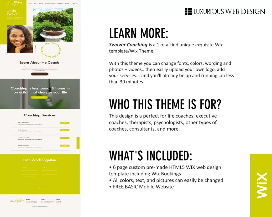 Swaver Life & Executive Coach Website Template