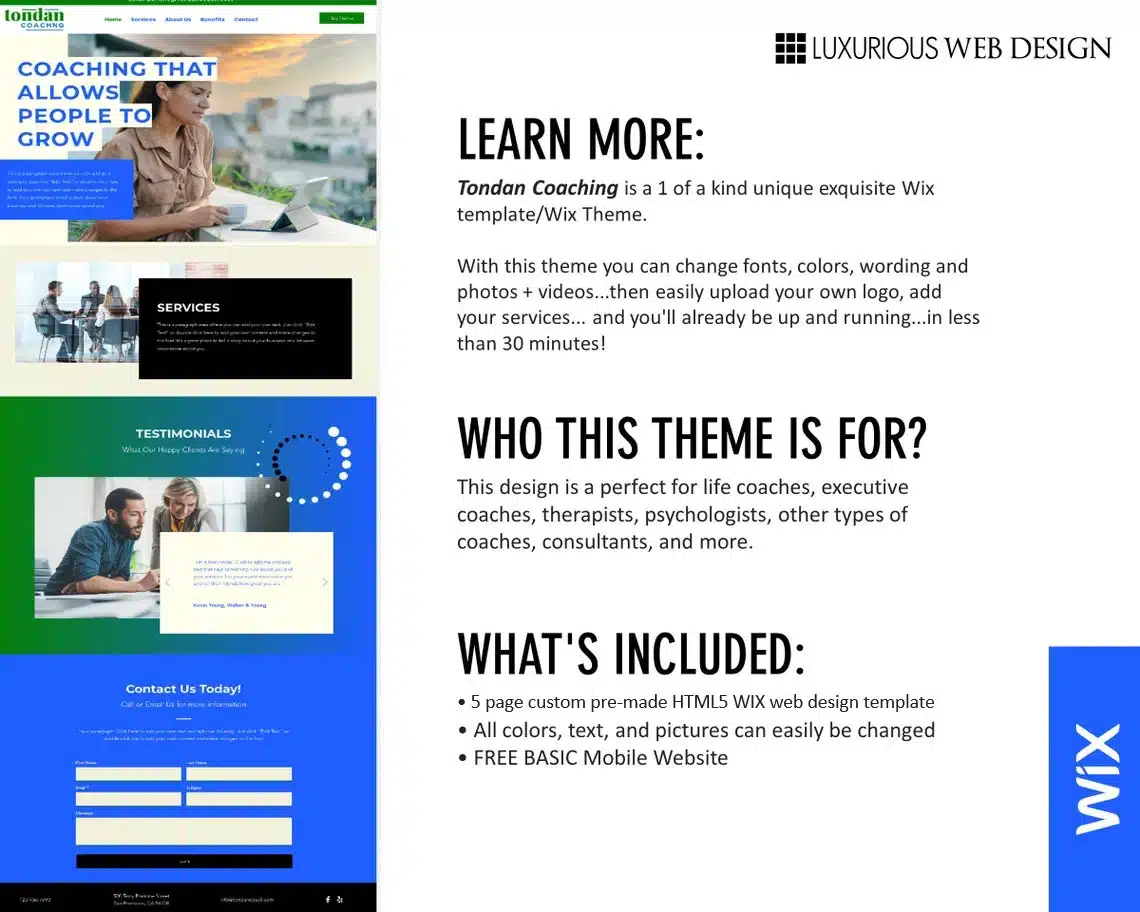 Tondan Life Coaching Website Template