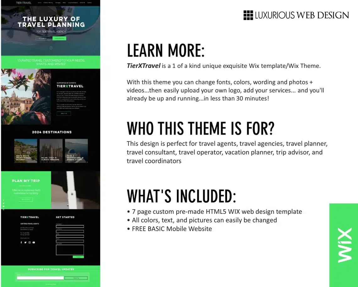 TierXTravel Travel Agent Website Template
