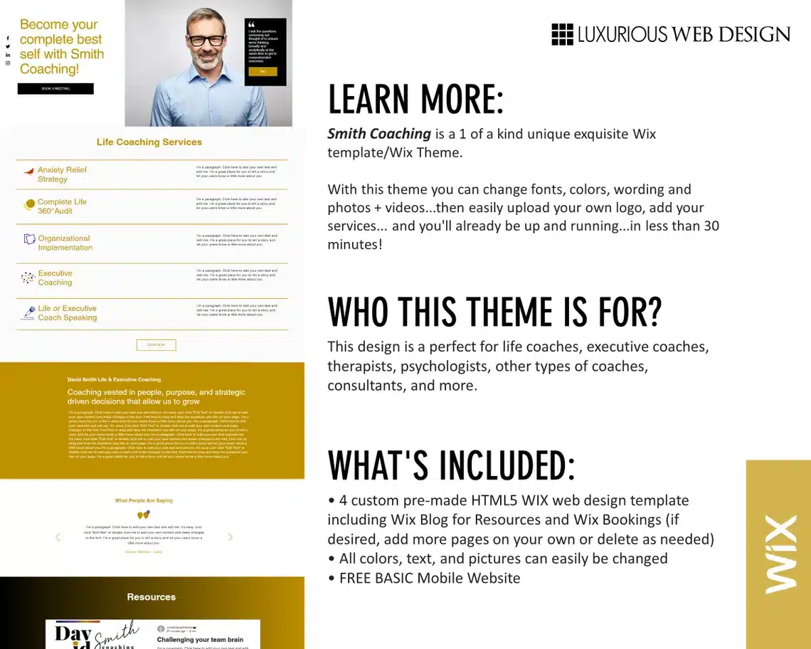 Smith Life & Executive Coaching Website Template