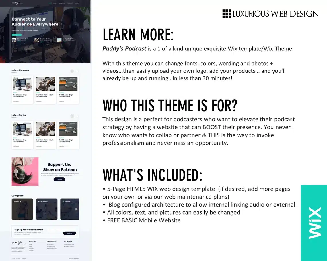 Puddy’s Podcast Website Template