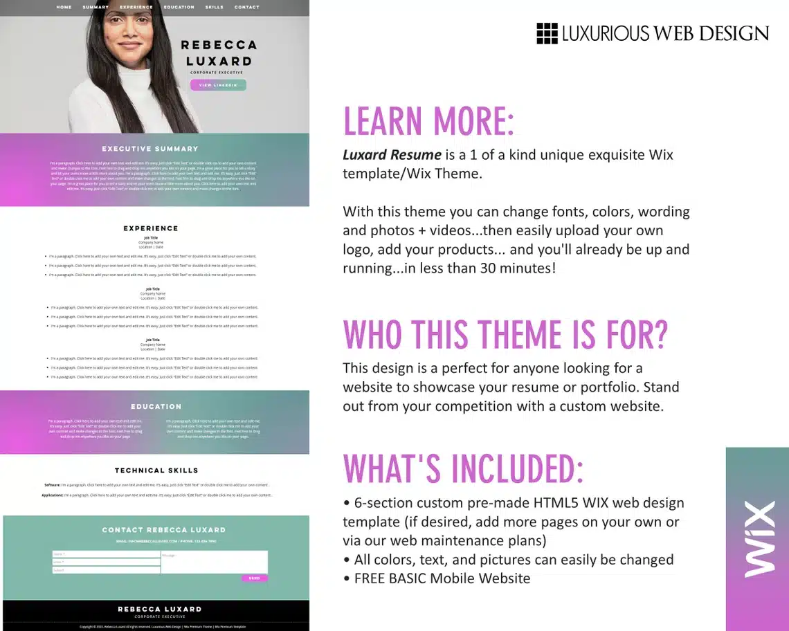 Luxard Resume Website Template