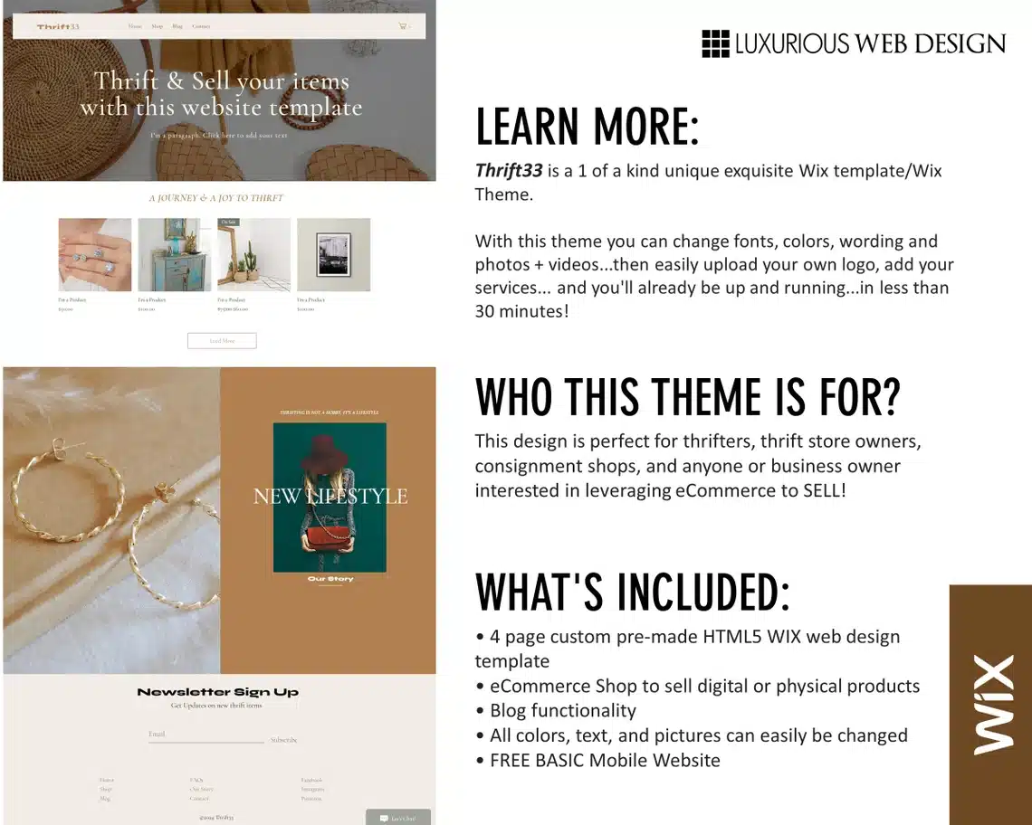 Thrift 33 Thrifting Website Template