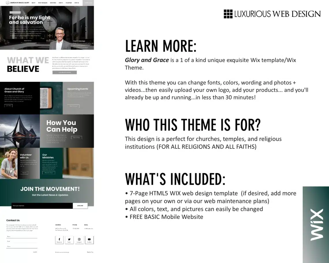 Glory and Grace Church Website Template