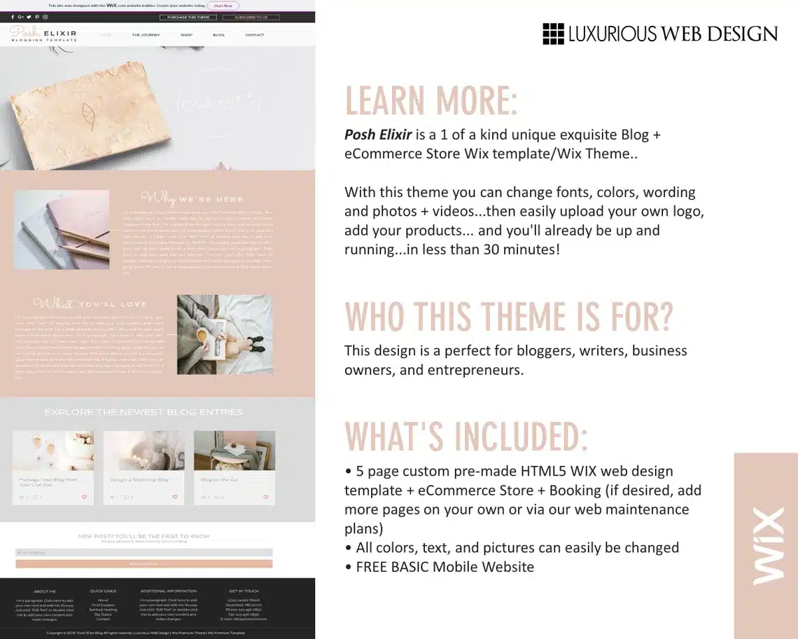 Posh Elixir Blog Website Template