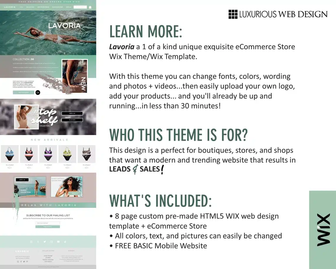 Lavoria eCommerce Swimwear Website Template