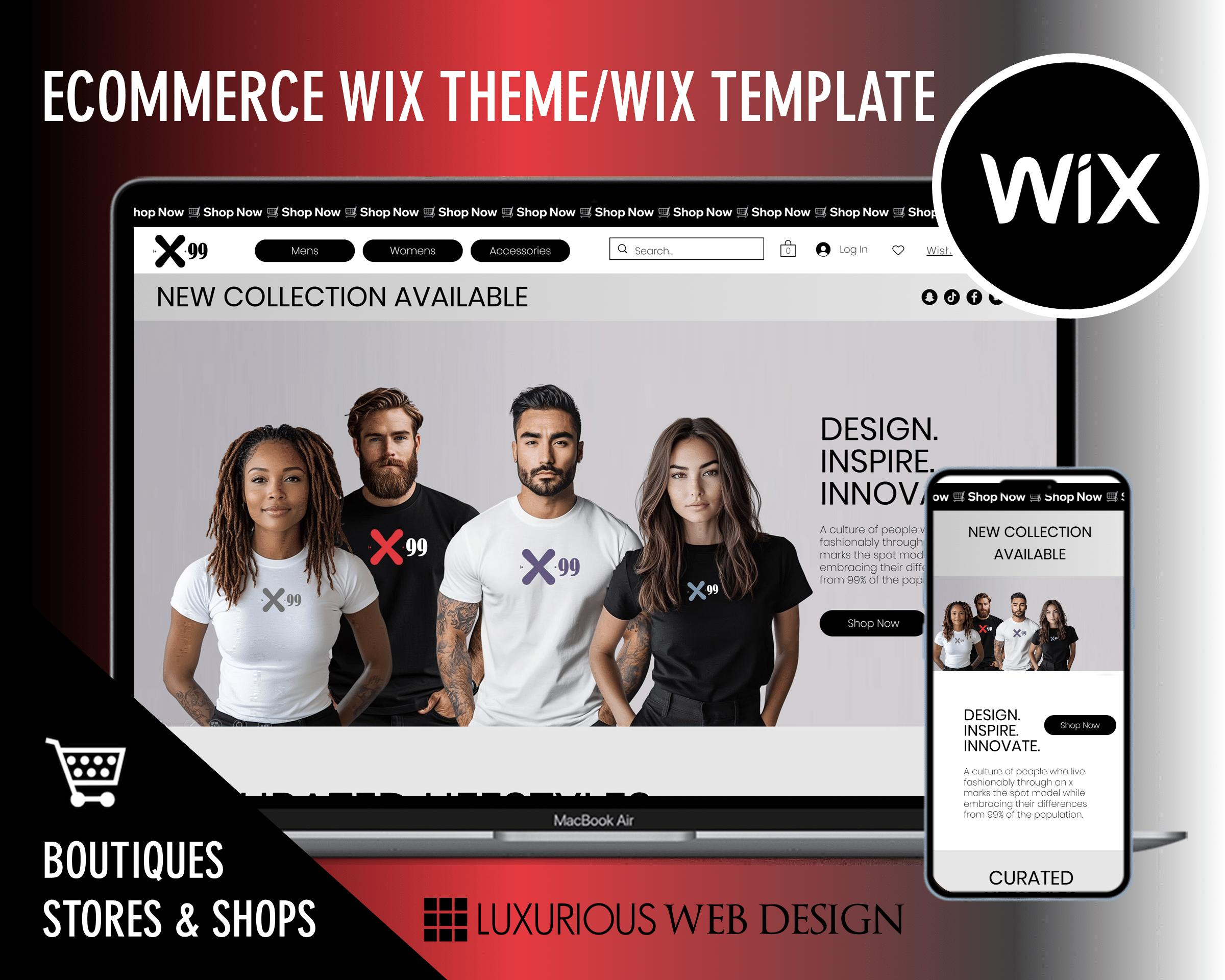 x99 Tees Clothing eCommerce Website Template